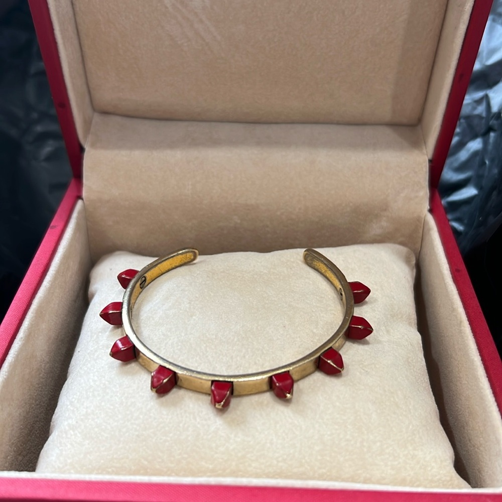vintage Valentino Garavani spike bangle gold and red.